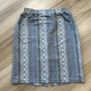 🐍Vintage Gepetto Snakeskin Gray Tone Pencil Skirt Elastoc Waist🐍